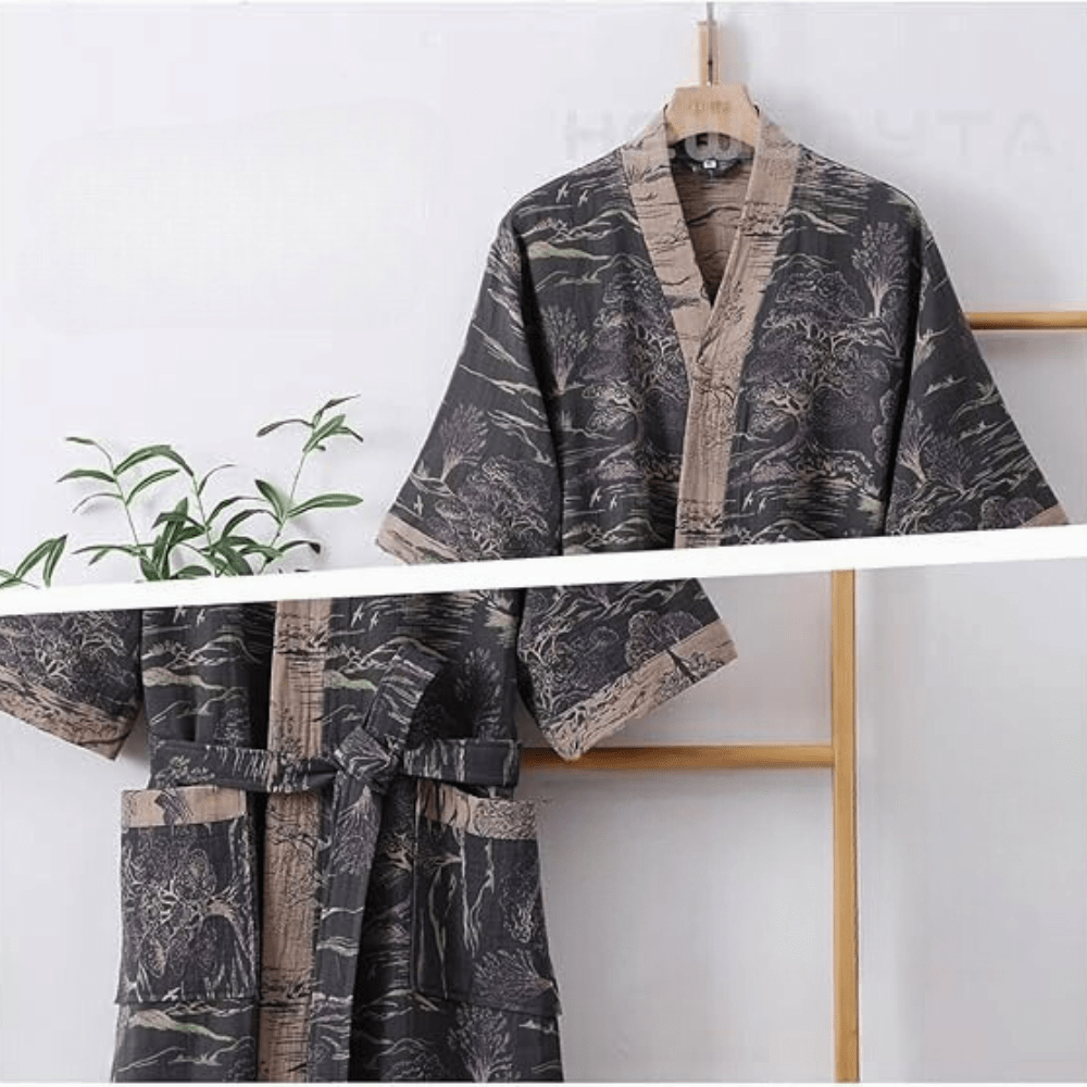 Velzora - Peignoir kimono en coton léger à double gaze | Velzora