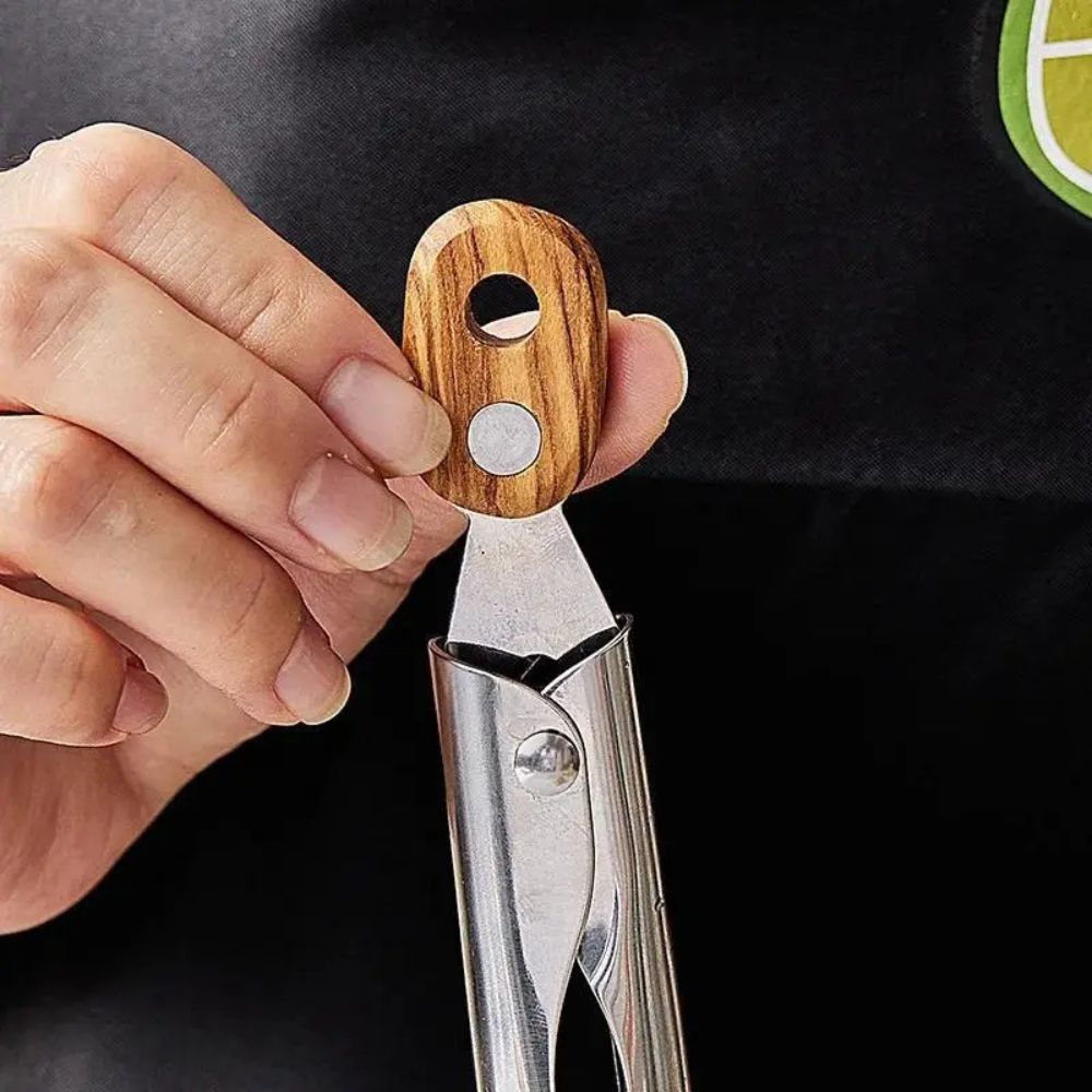 Velzora - Pinces de cuisine en acier inox et bois texturé, lot de 2 | Velzora