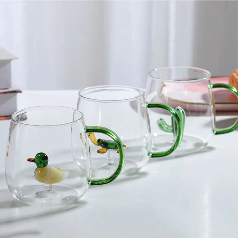 Velzora - Tasse en verre borosilicate avec motif animal 3D | Velzora