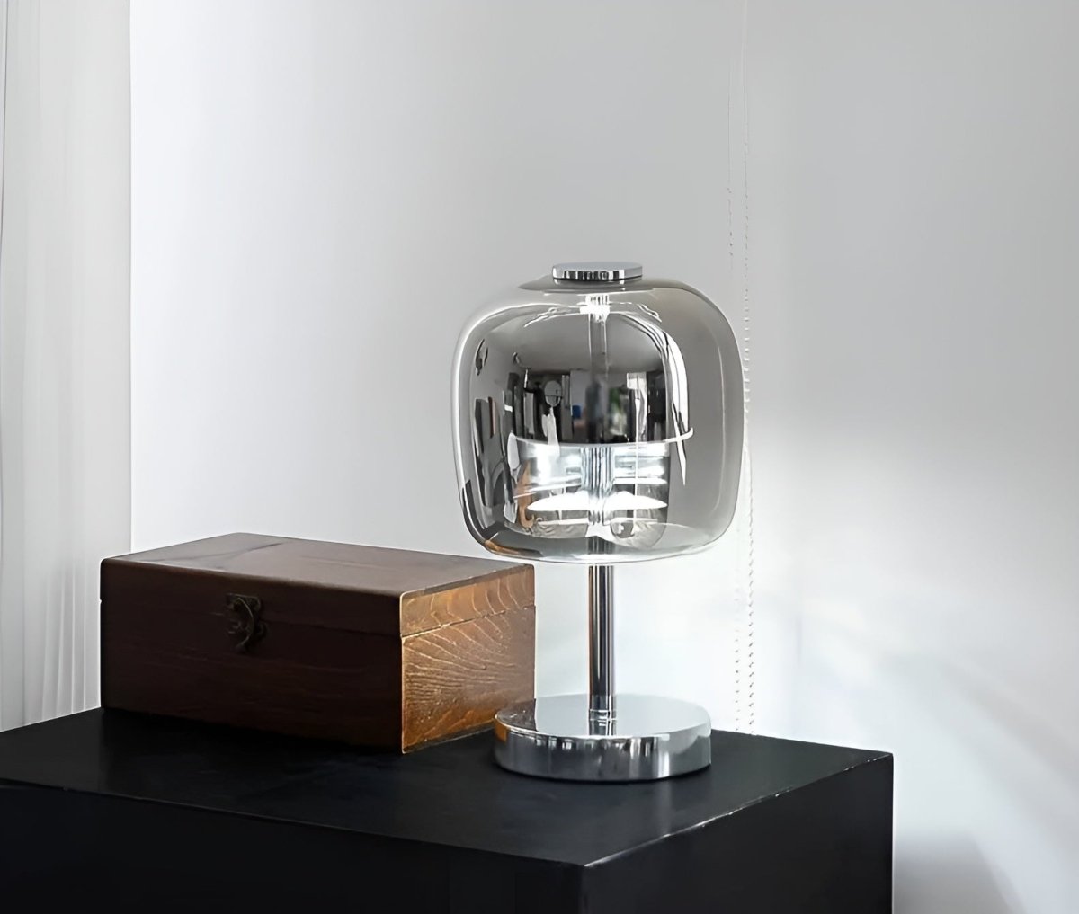 Velzora - Lampe de table en verre fumé dimmable à commande tactile | Velzora
