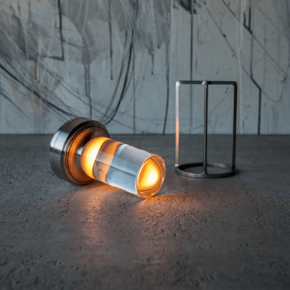 Velzora - Lampe de table dimmable en cristal et métal texturé | Velzora